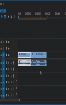Animation of rearranging clips on an Adobe Premiere sequence